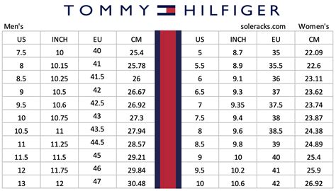 tommy hilfiger fit chart.